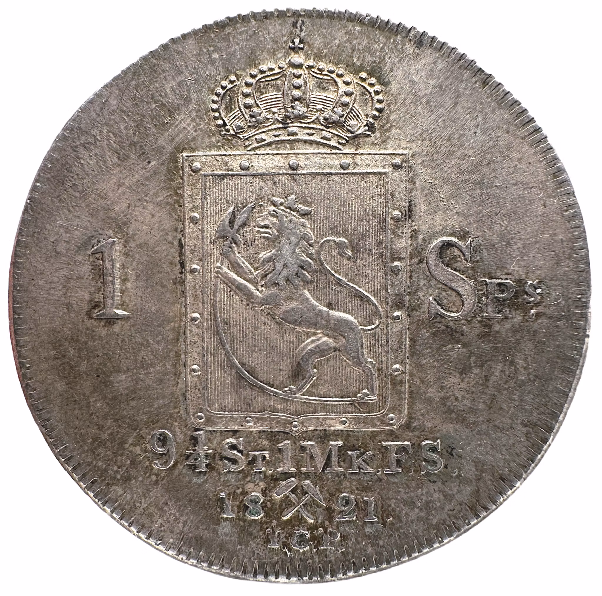 Norge - Karl XIV Johan - Speciedaler 1821 - Mycket vackert exemplar - Sällsynt variant