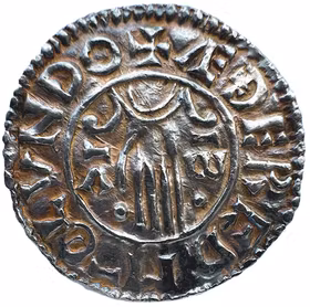 Vikingatida mynt - Aethelred II (978-1016) - Second hand typ präglad i London (cirka 985-991) under myntmästare Aedered -  Mycket sällsynt