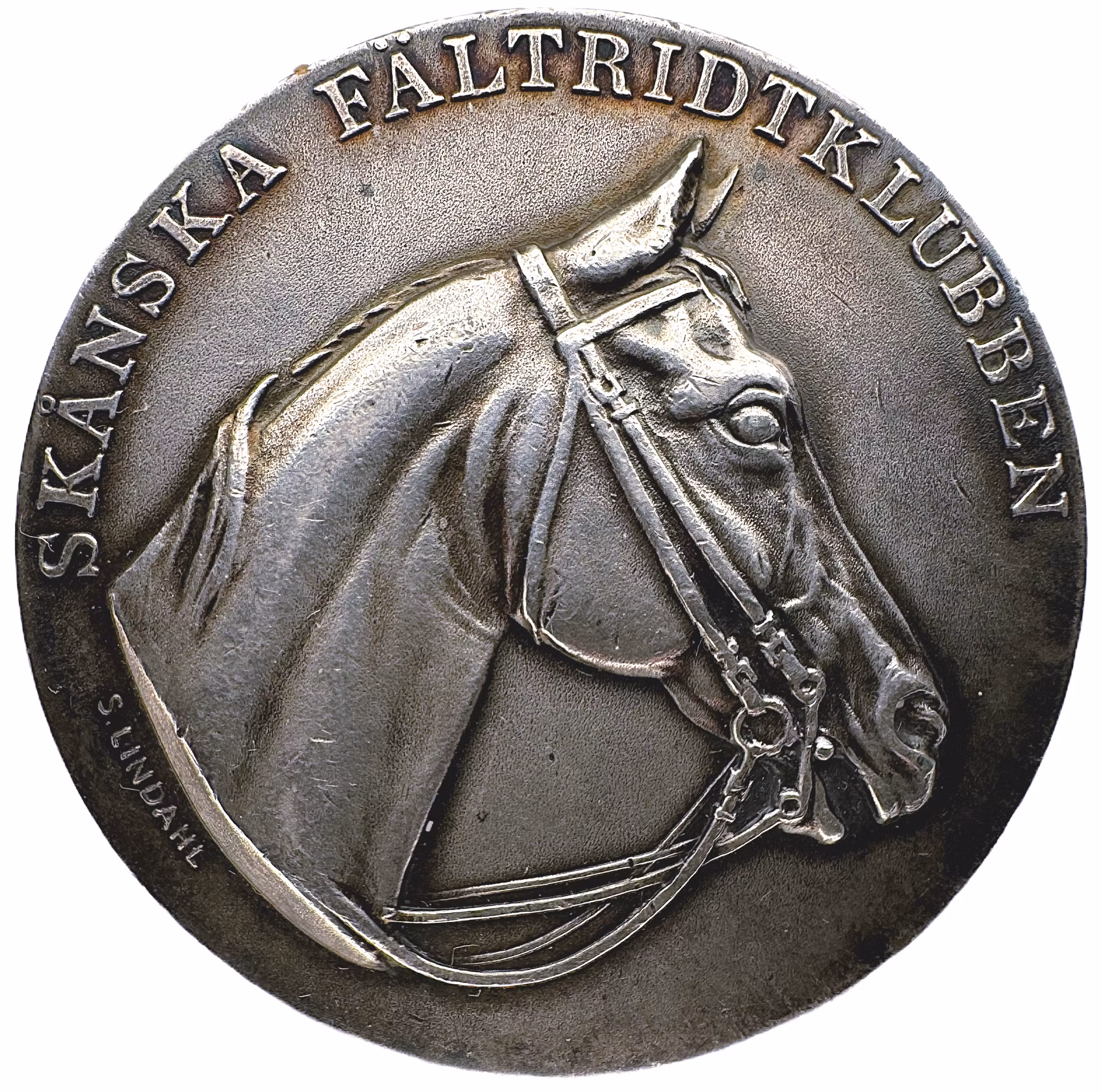 Oskar II - Skånska fältridklubbens belöningsmedalj av Sophus Lindahl (1900)