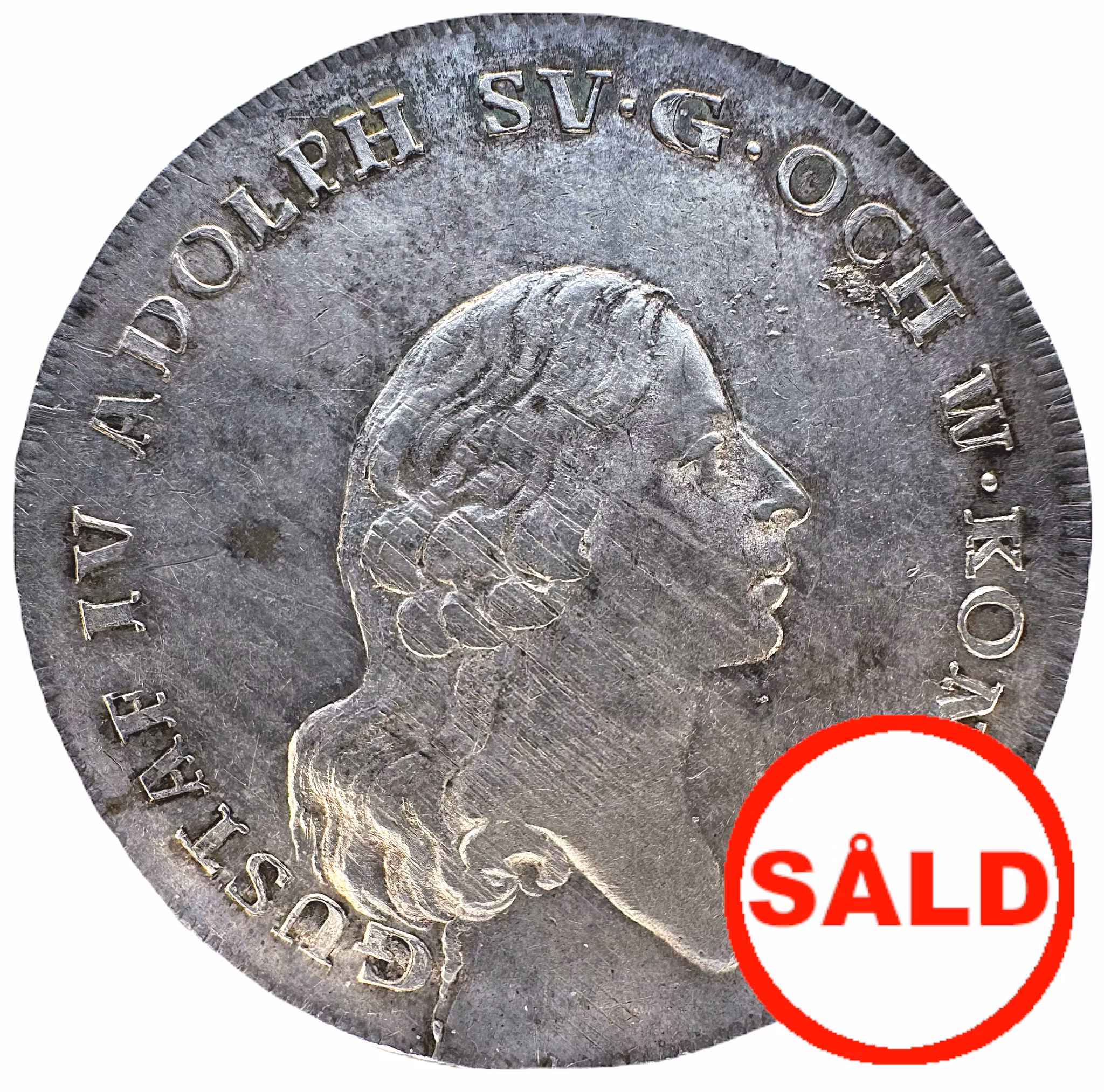 Gustav IV Adolf, Riksdaler 1796 - Ett läckert exemplar med nästan fullt bevarad präglingsglans med bra högglansig reflekterande lyster