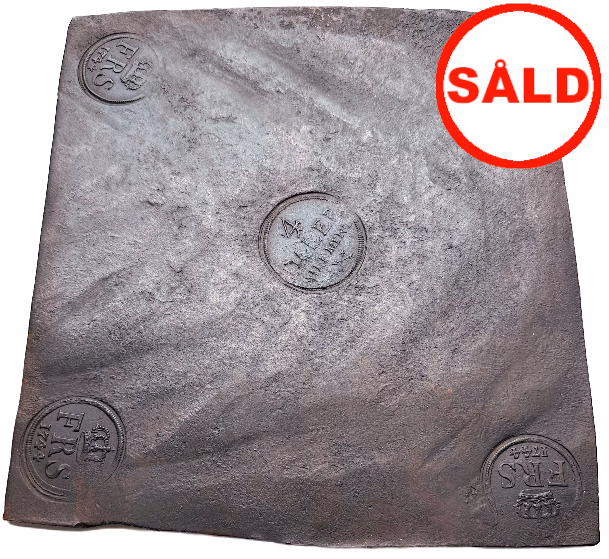 Fredrik I, Avesta, Plåtmynt 4 Daler SM 1744 – Vackert exemplar av en sällsynt årgång - RAR