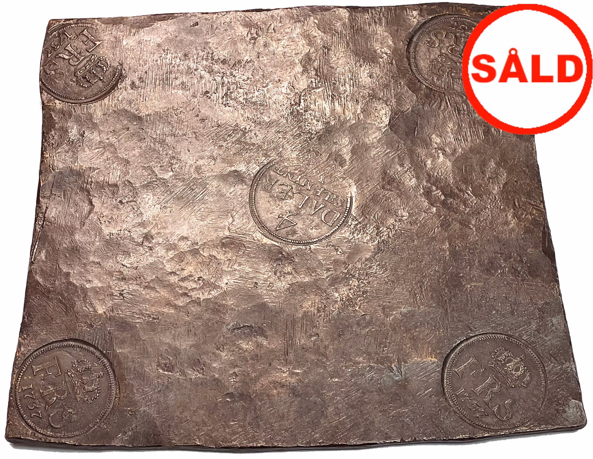 Fredrik I - Plåtmynt - 4 Daler Silvermynt 1737 - Sällsynt årtal i vacker kvalitet