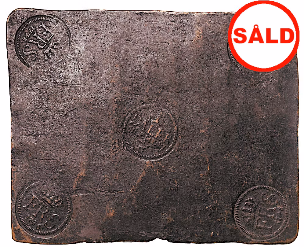 Fredrik I - Huså - 1 Daler SM 1748 - Plåtmynt - RAR