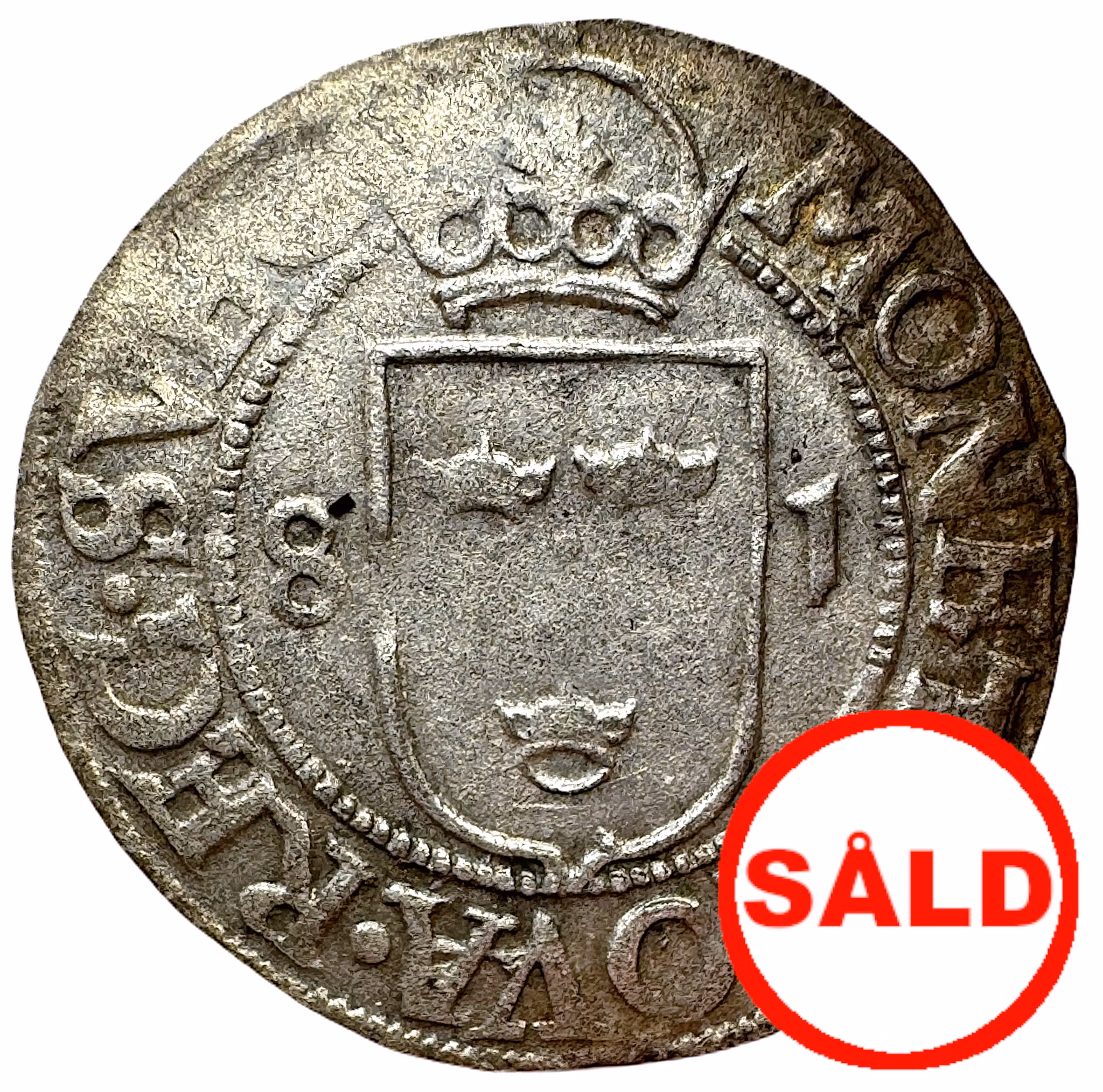 Johan III - 1/2 Öre 1581 - Ett tilltalande exemplar med viss kvarvarande underliggande lyster