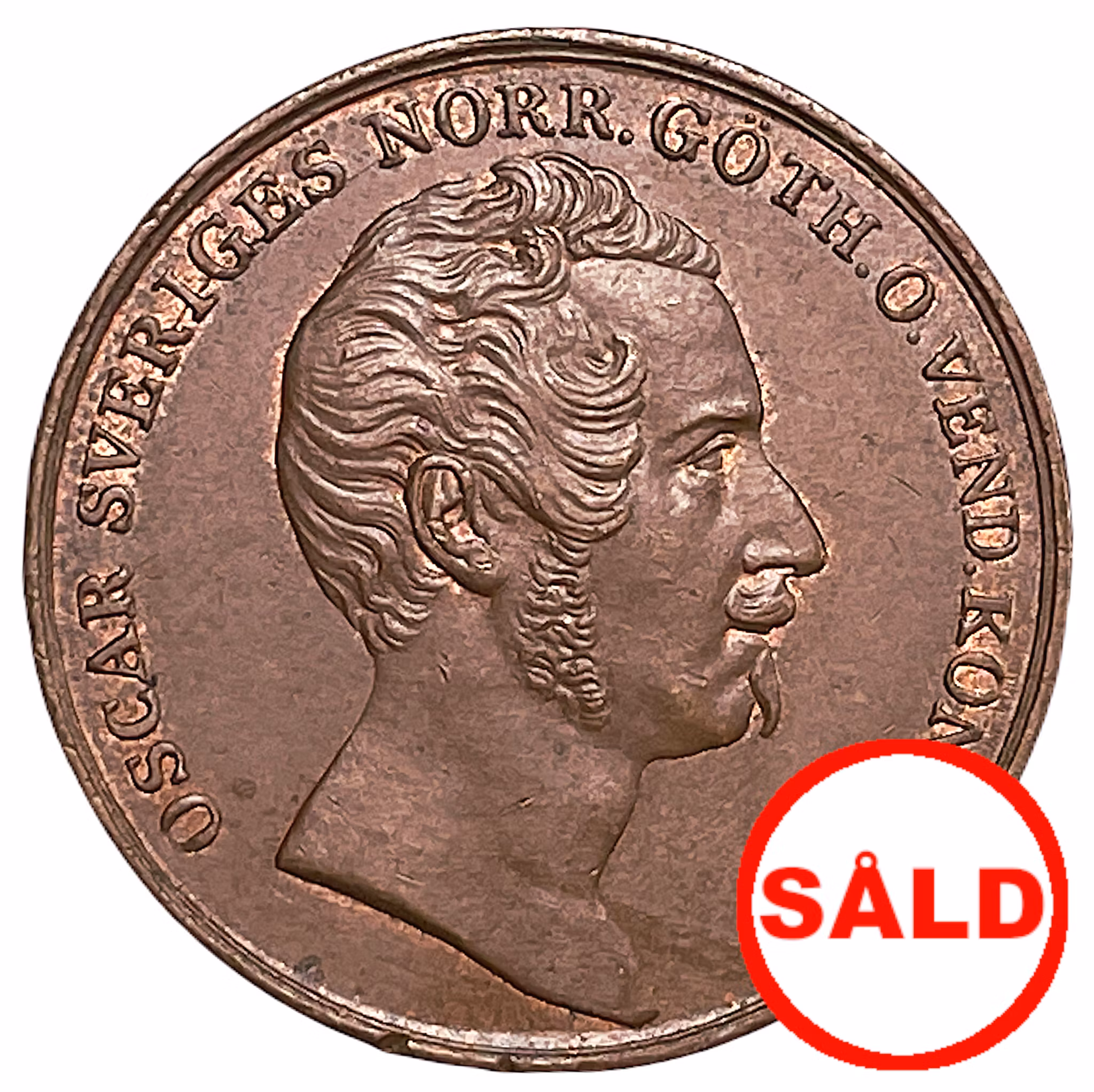 Oskar I - 2/3 Skilling Banco 1844 - Vackert rött ocirkulerat exemplar