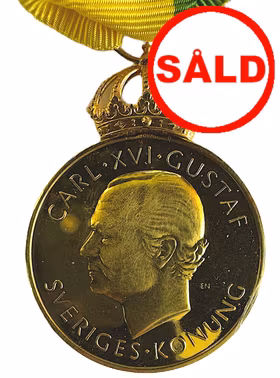 Carl XVI Gustaf - Kungliga Patriotiska Sällskapets belöningsmedalj i guld - Investeringstillfälle för guldköpare - Efter dagens guldnotering!