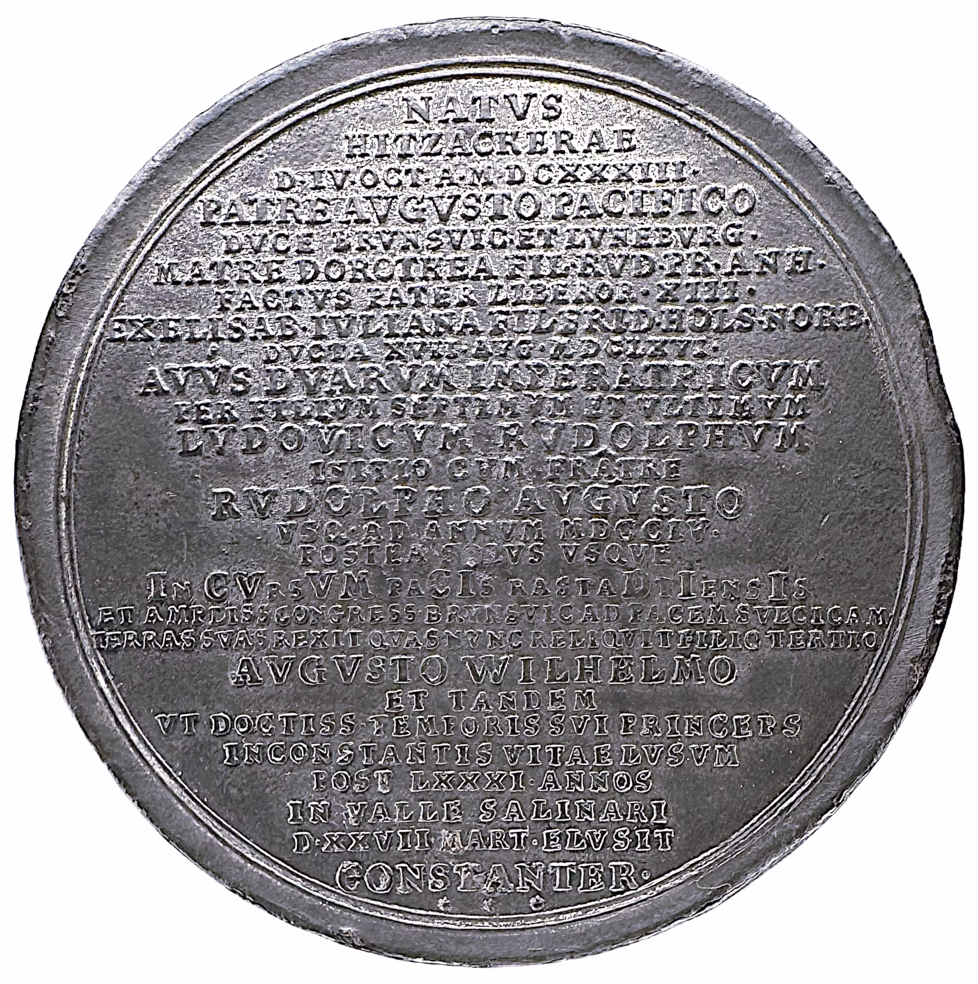 Anton Ulrich (1633-1714), hertig av Braunschweig-Lüneburg-Wolfenbüttel, präglad vid hans död 1714 av Christian Wermuth - Sällsynt