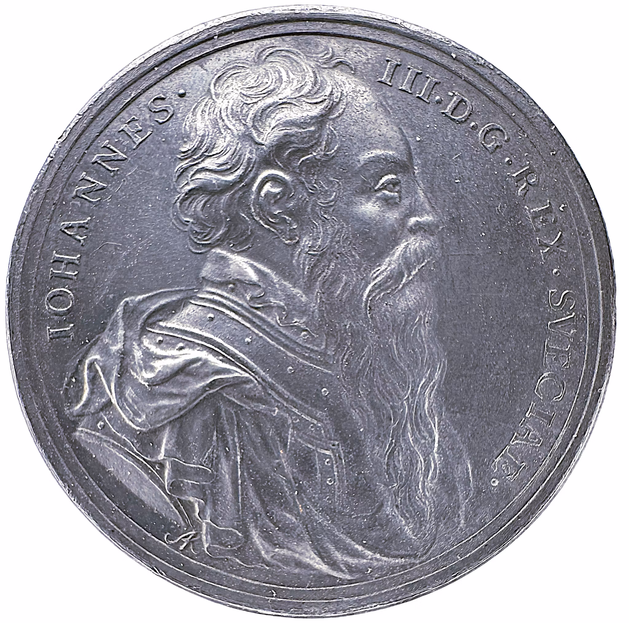 Johan III tillträder regeringen 1568 - graverad av Arvid Karlsteen - Mycket sällsynt i tenn