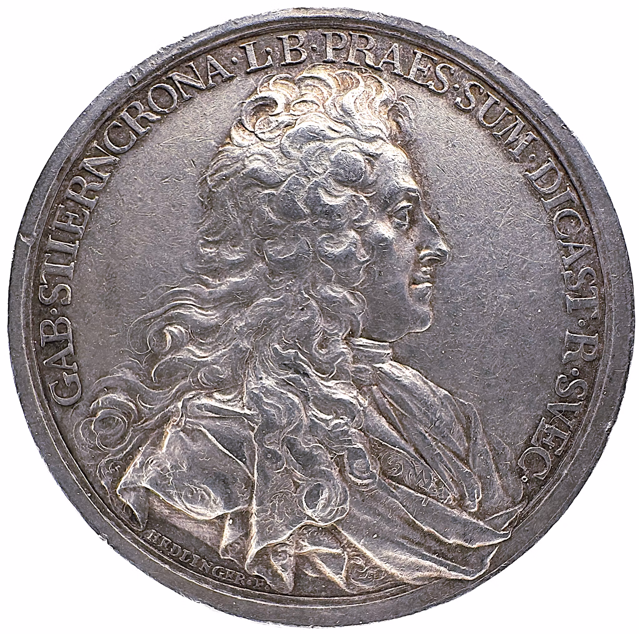 Gabriel Stierncrona (1669-1723) graverad av Johan Carl Hedlinger 1724 - Ex. friherre Bonde - Extremt sällsynt - RR - Sveriges förste justitiekansler