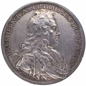 Gabriel Stierncrona (1669-1723) graverad av Johan Carl Hedlinger 1724 - Ex. friherre Bonde - Extremt sällsynt - RR - Sveriges förste justitiekansler