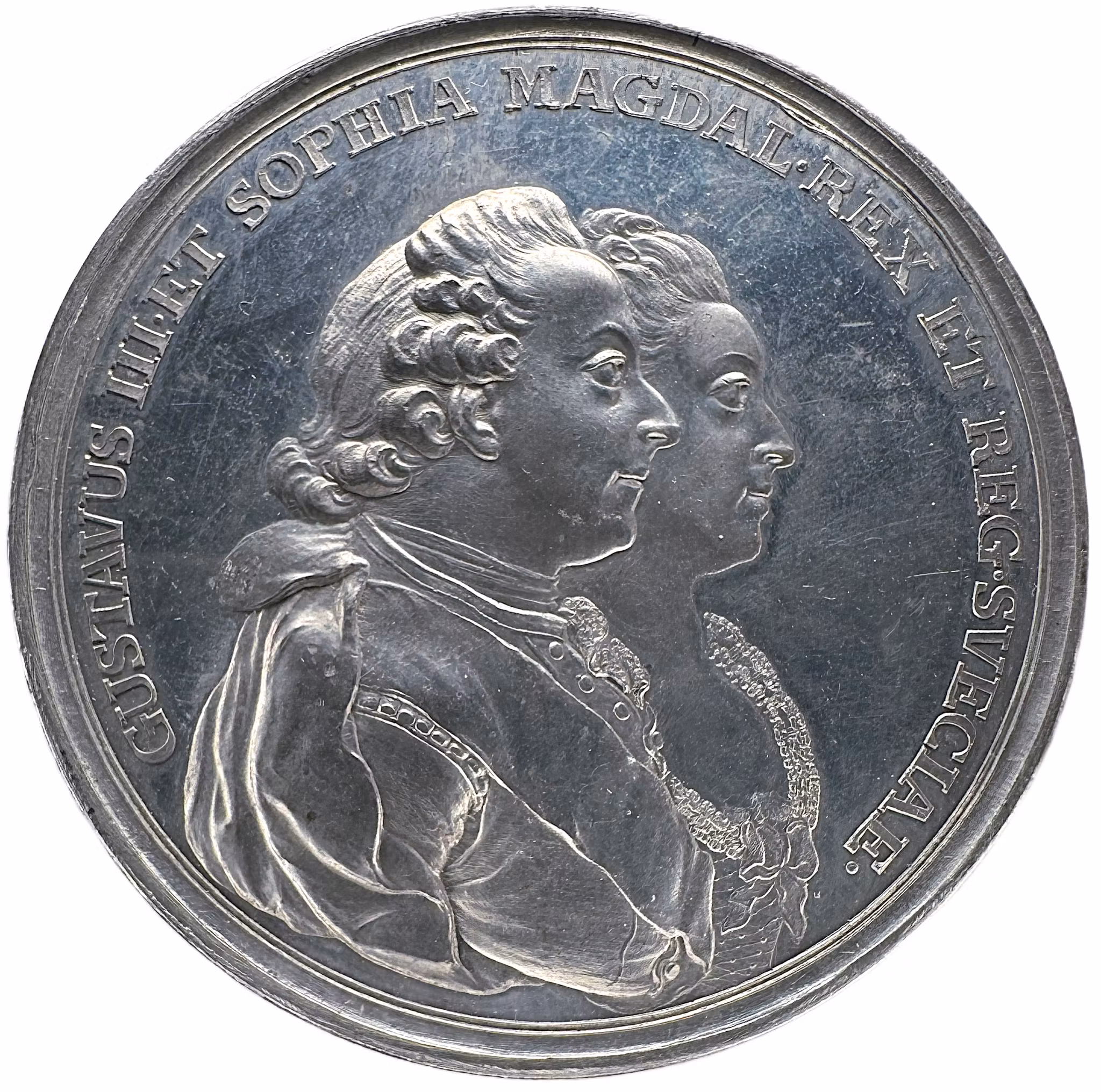 Kronprins Gustav (IV) Adolf födelse den 1 november 1778 av Gustaf Ljungberger - Mycket sällsynt tennmedalj - RR - Med hjälp av hovstallmästare Adolf Fredrik Munck