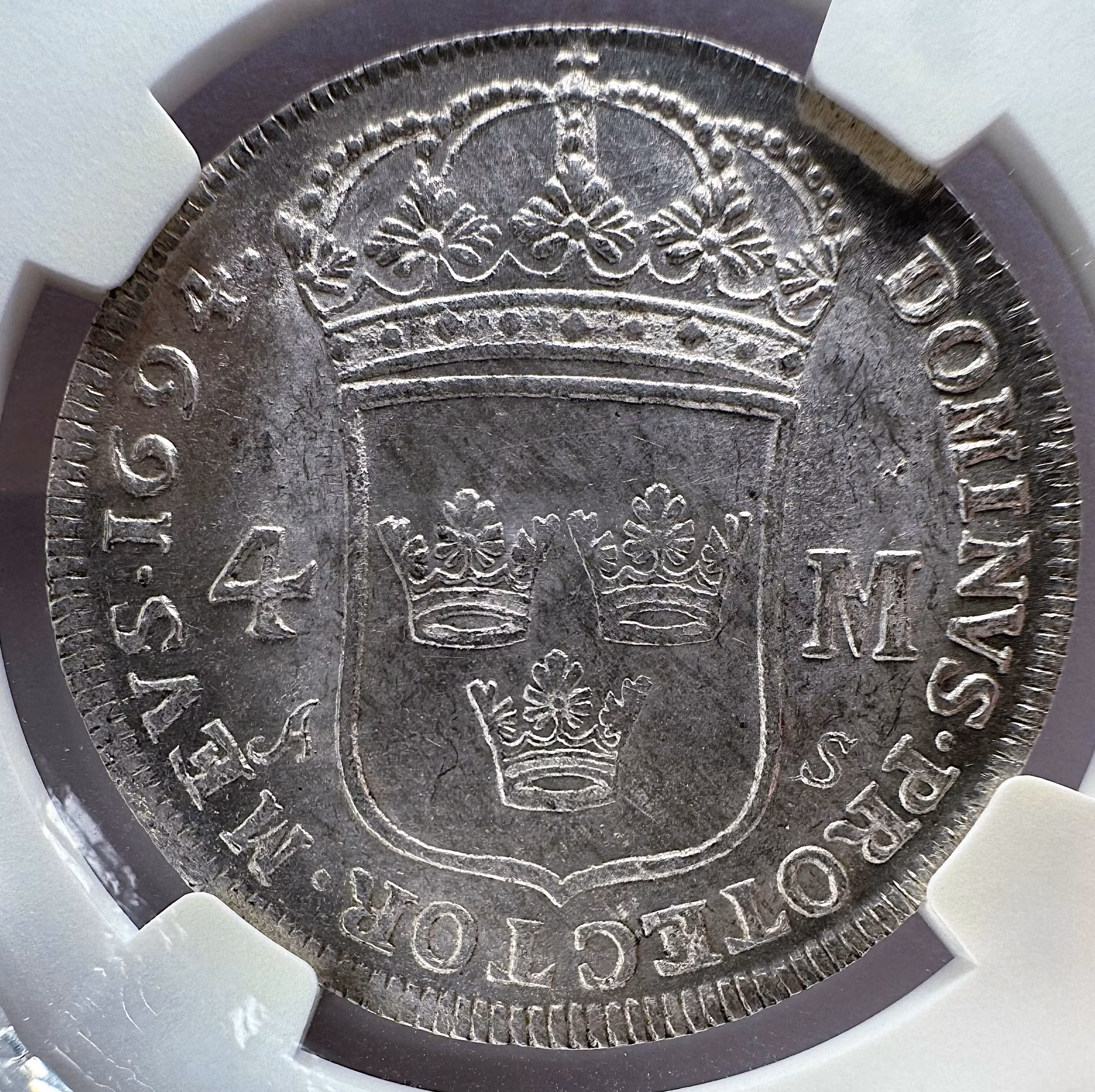Karl XI - 4 Mark 1694 - Ett ocirkulerat toppexemplar - NGC MS 62+