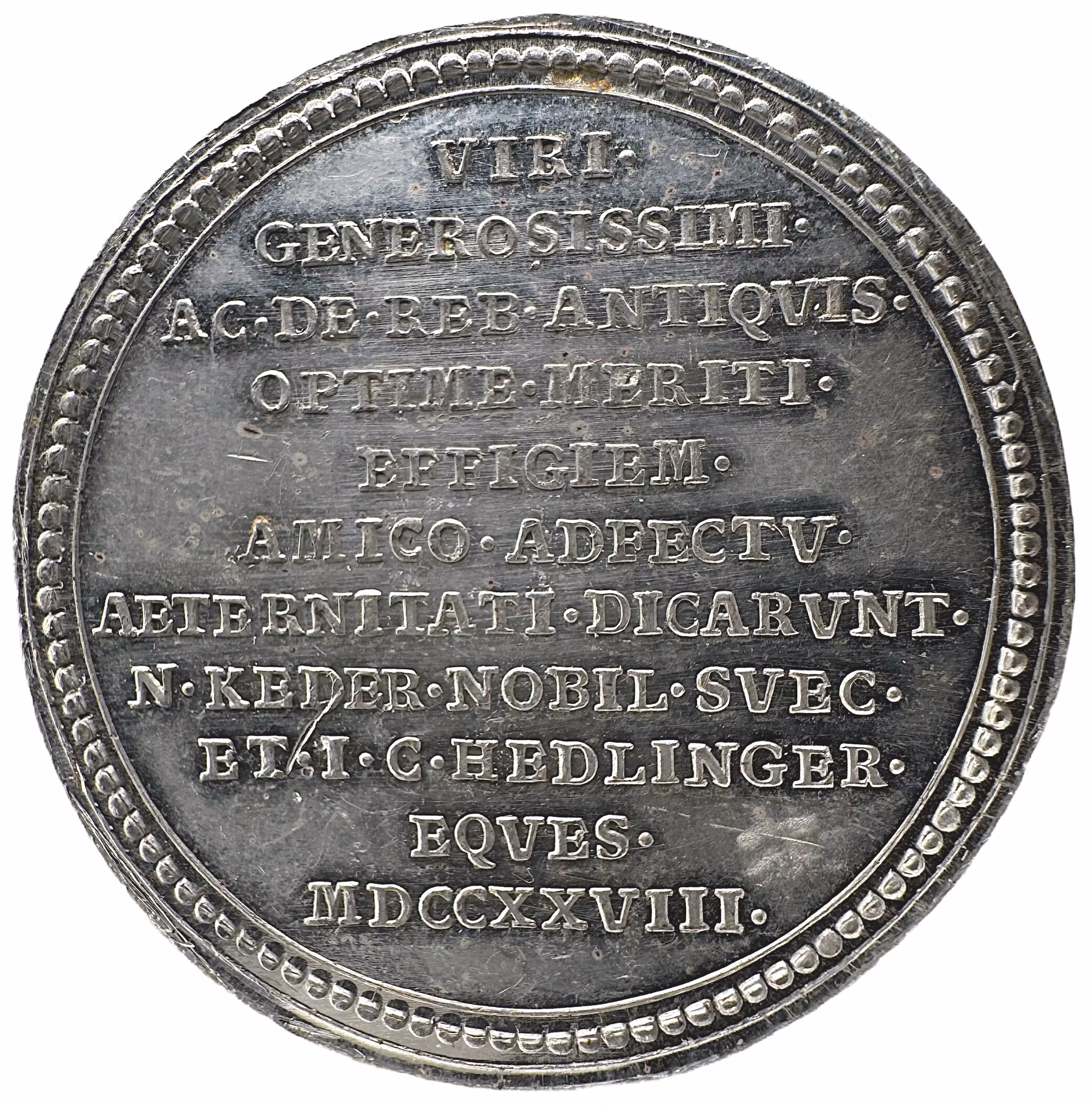 Philipp von Stosch (1691–1757) på uppdrag av Nils Keder 1728 och Johann Carl Hedlinger - Vackert och sällsynt exemplar på stor plants