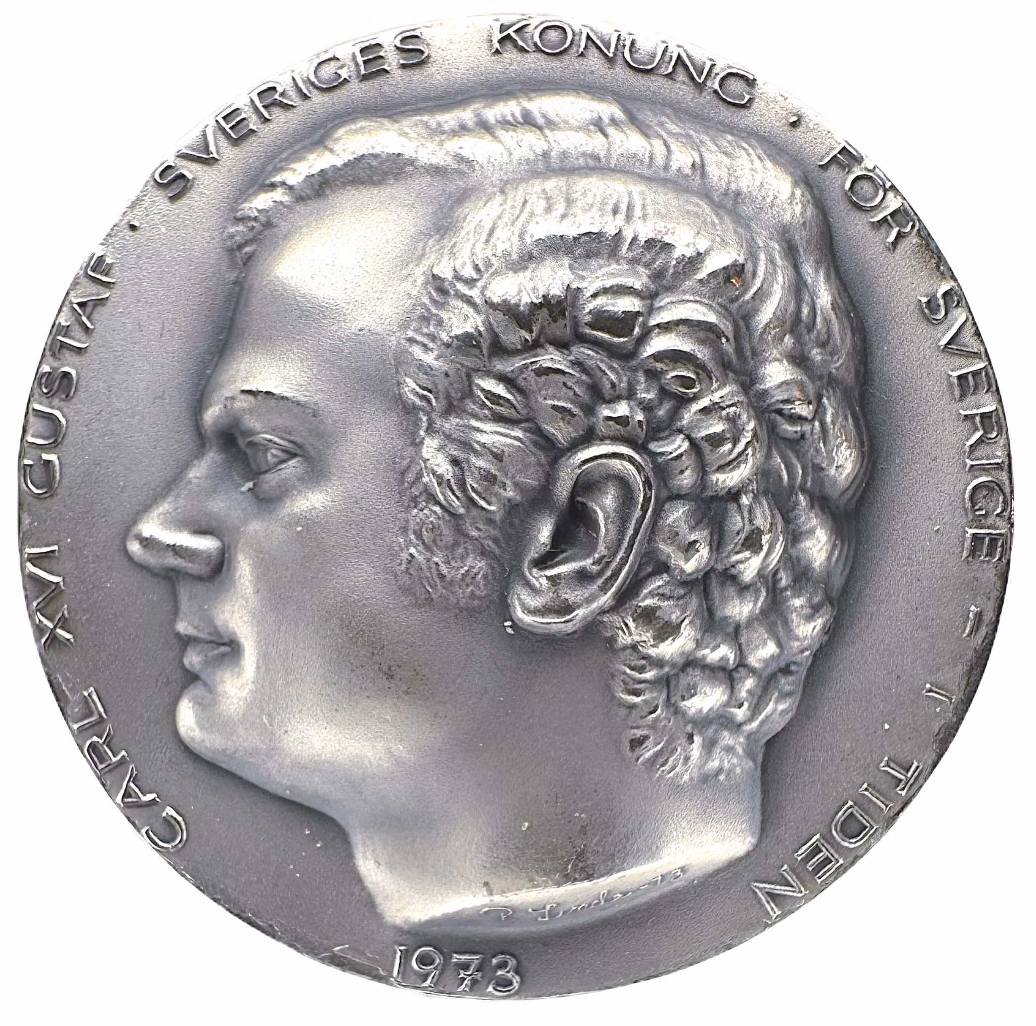 Carl XVI Gustafs tronbestigning den 15 september 1973 av Peter Linde - Tung silvermedalj