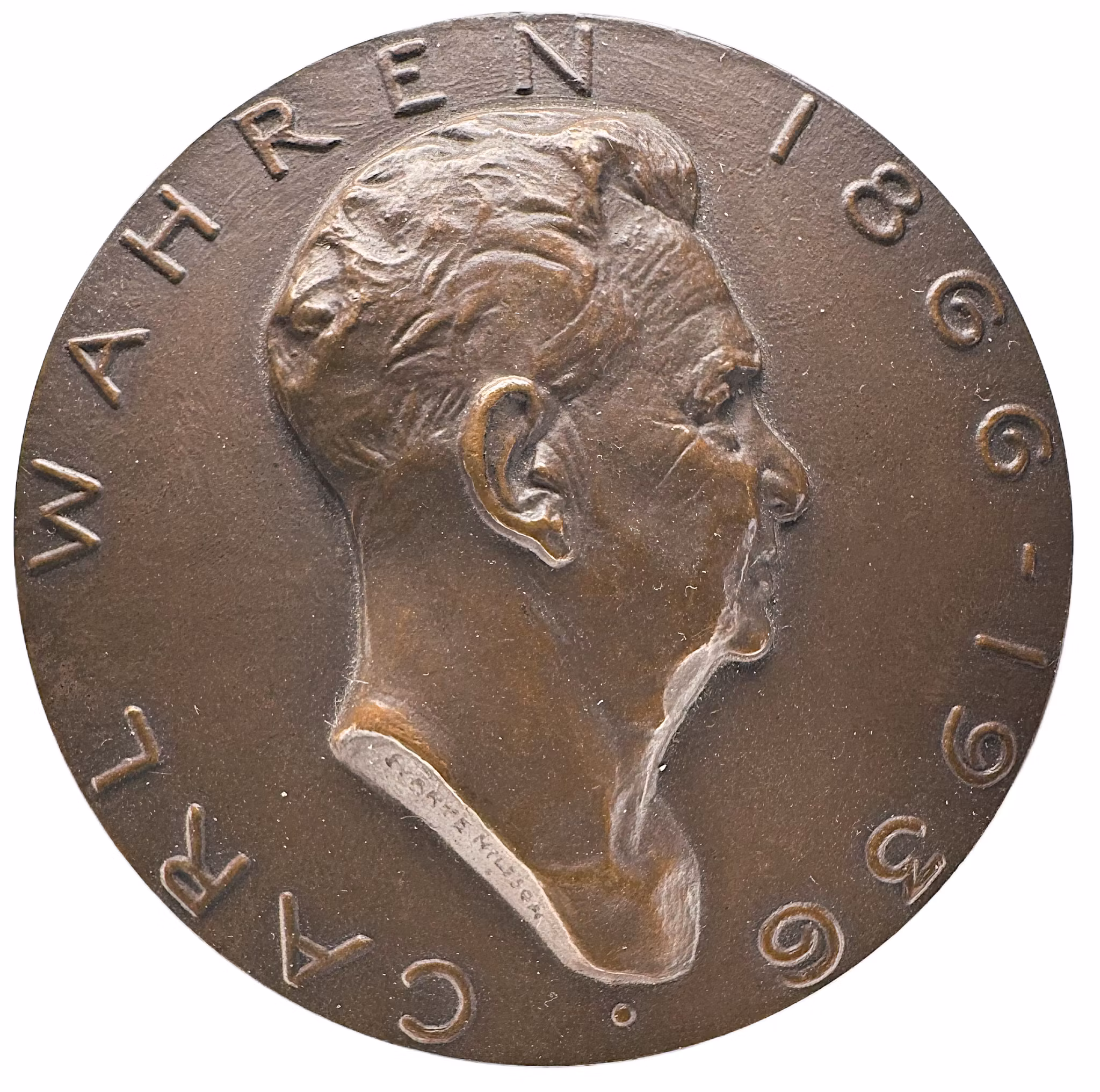 Carl Wahren (1866-1936) - Stor pampig bronsmedalj av Svante Nilsson