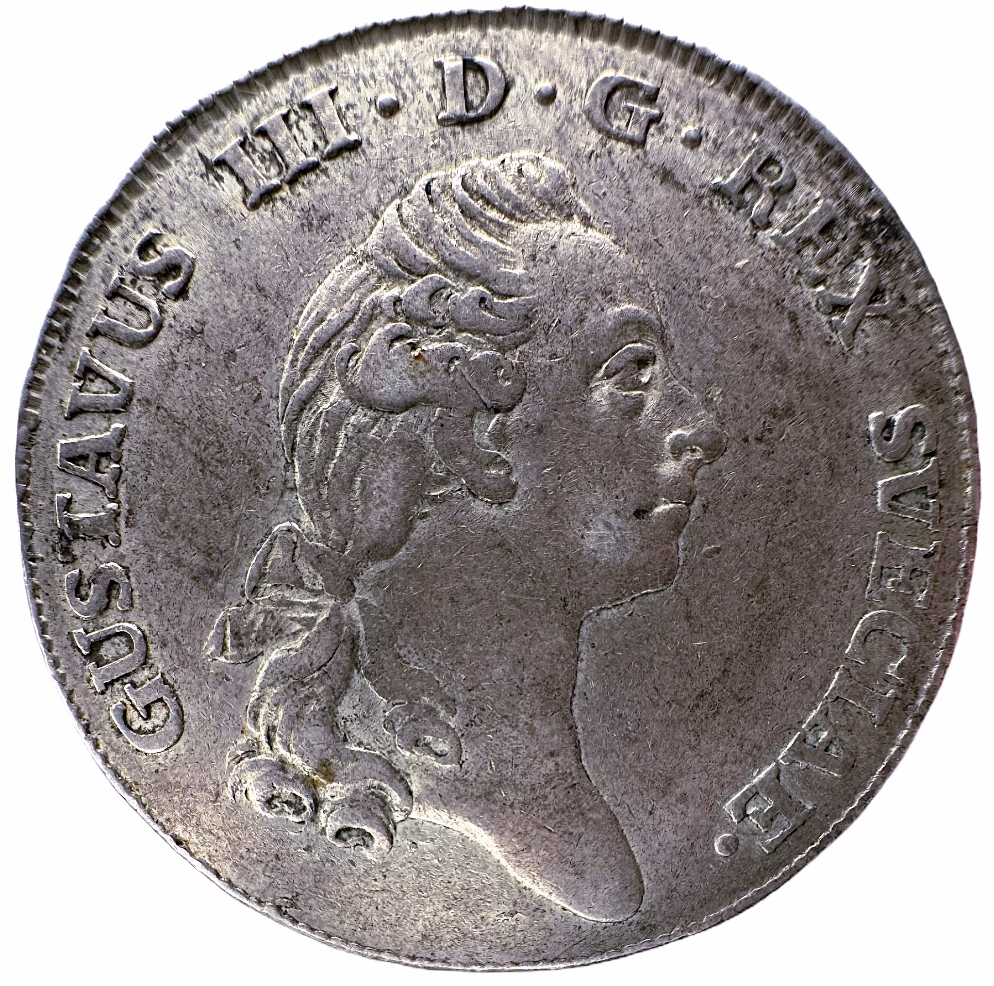 Gustav III - 2/3 Riksdaler 1777 - Tilltalande, jämt och fint exemplar utan plantsrispor eller märken
