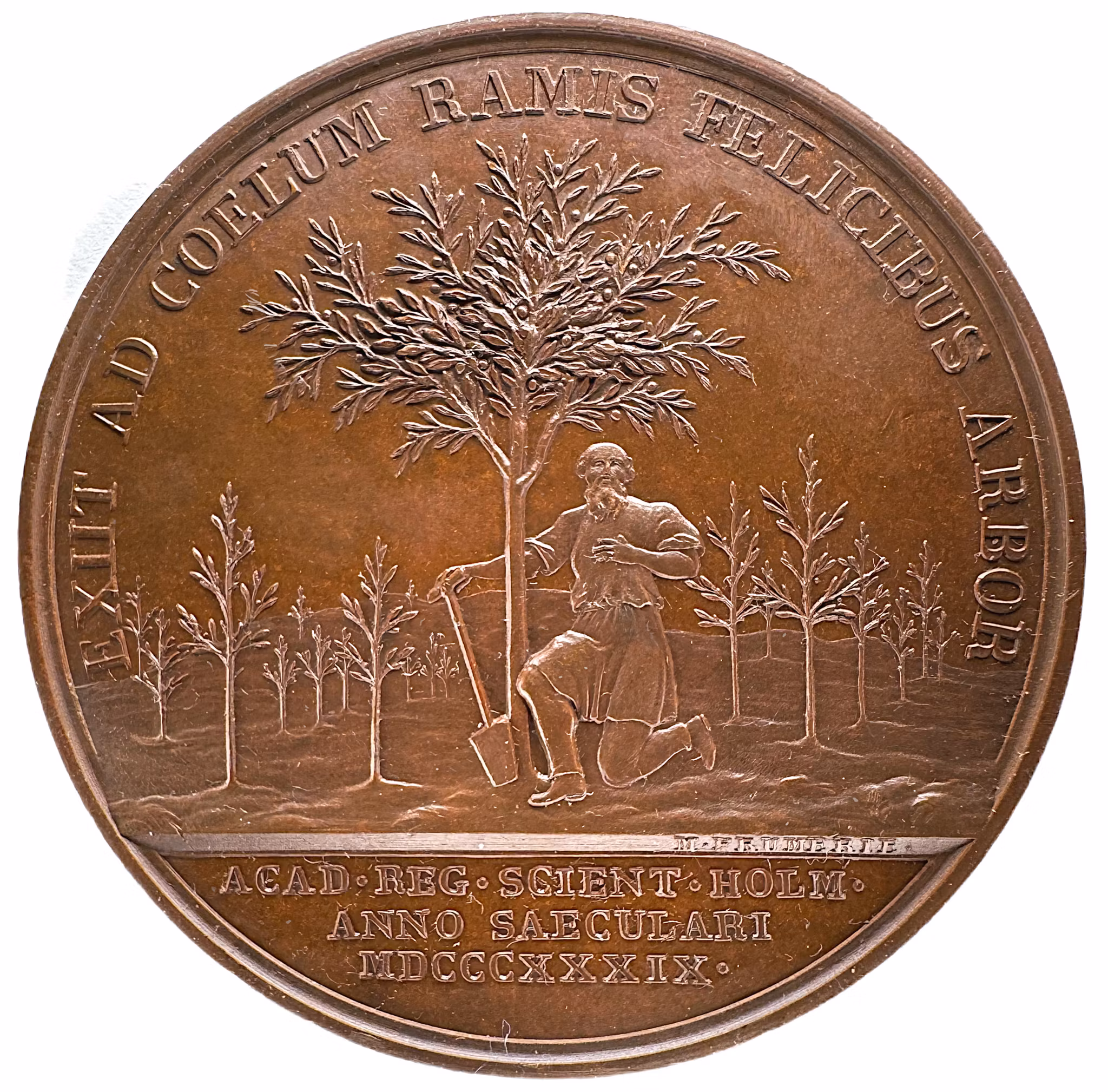 Karl XIV Johan - Kungliga Vetenskapsakademiens 100-årsfest den 31 mars 1839 - Toppexemplar med full lyster