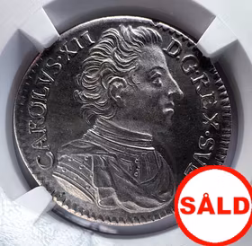 Karl XII - 2 Mark 1714 - Ett underbart lyxexemplar med frostad relief och djupt glänsande fält - Certifierad NGC MS62