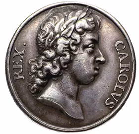 Karl XI:s kröning den 28  september 1675 av Arvid Karlsteen - Underbart porträtt i hög relief