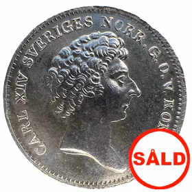 Karl XIV Johan, 1/12 Riksdaler Specie 1831 med ompunsat E i FOLKETS