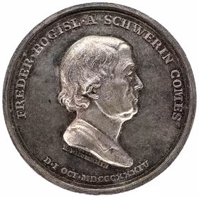 Fredrik Bogislaus von Schwerin (1764-1834) av Mauritz Frumerie 1834 - Silvermyntfotens förkämpe