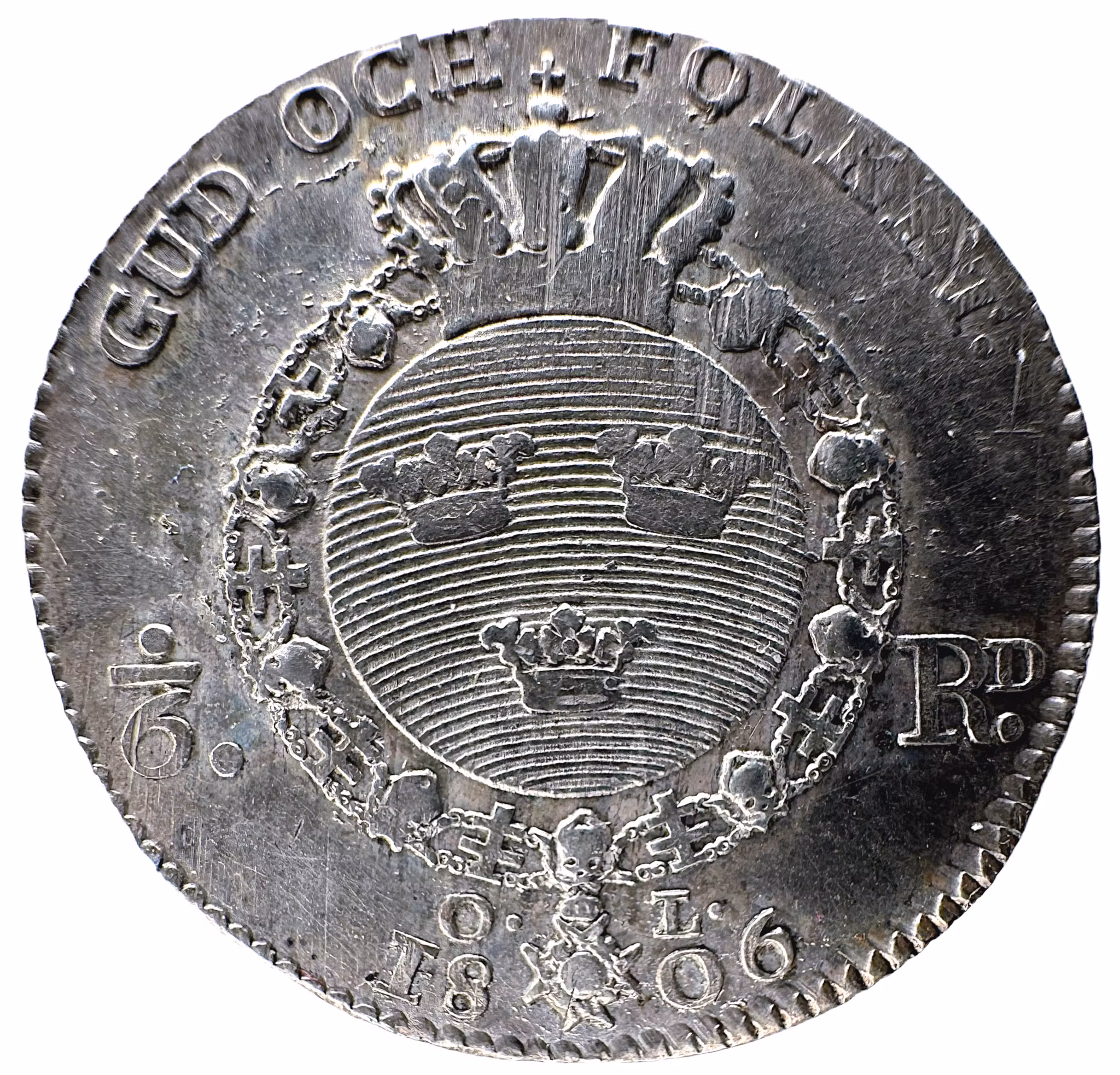 Gustav IV Adolf 1/6 Riksdaler 1806 - Ett vackert småmynt