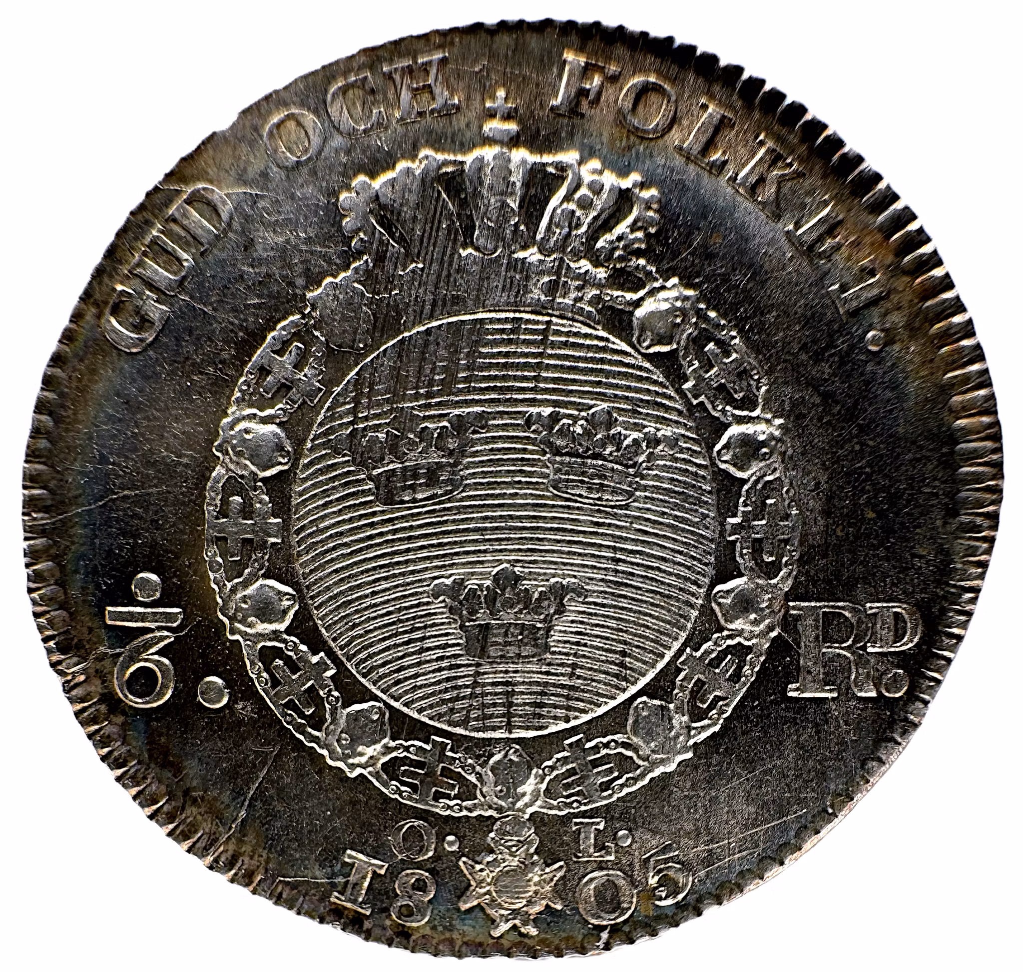 Gustav IV Adolf, 1/6 Riksdaler 1805 - VACKERT EXEMPLAR