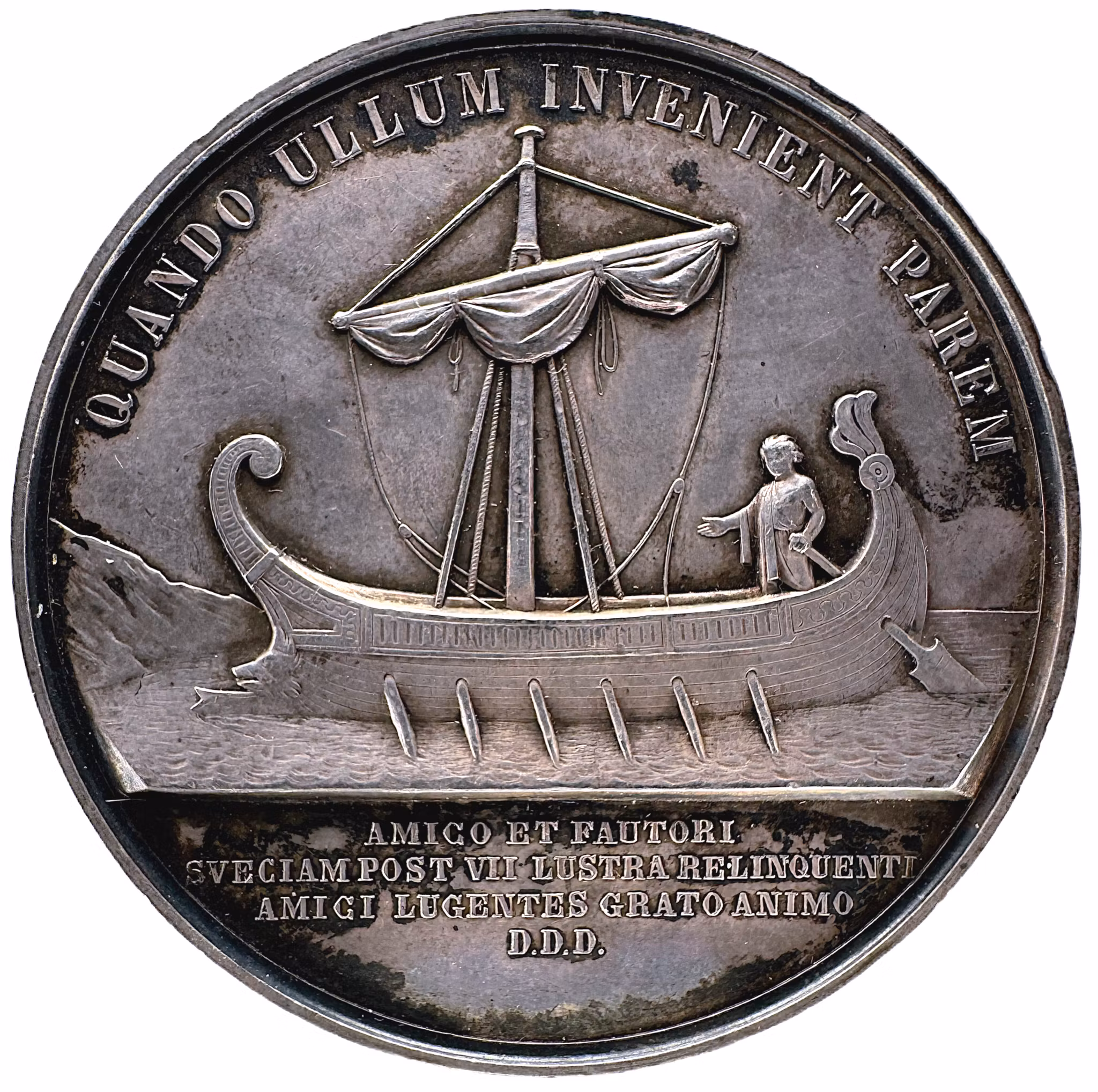 Wulff Bernhard Heinrich Lehnsgraf von Scheel-Plessen (1809-1876) av Lea Ahlborn 1872  - Pampig silvermedalj