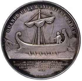 Wulff Bernhard Heinrich Lehnsgraf von Scheel-Plessen (1809-1876) av Lea Ahlborn 1872  - Pampig silvermedalj