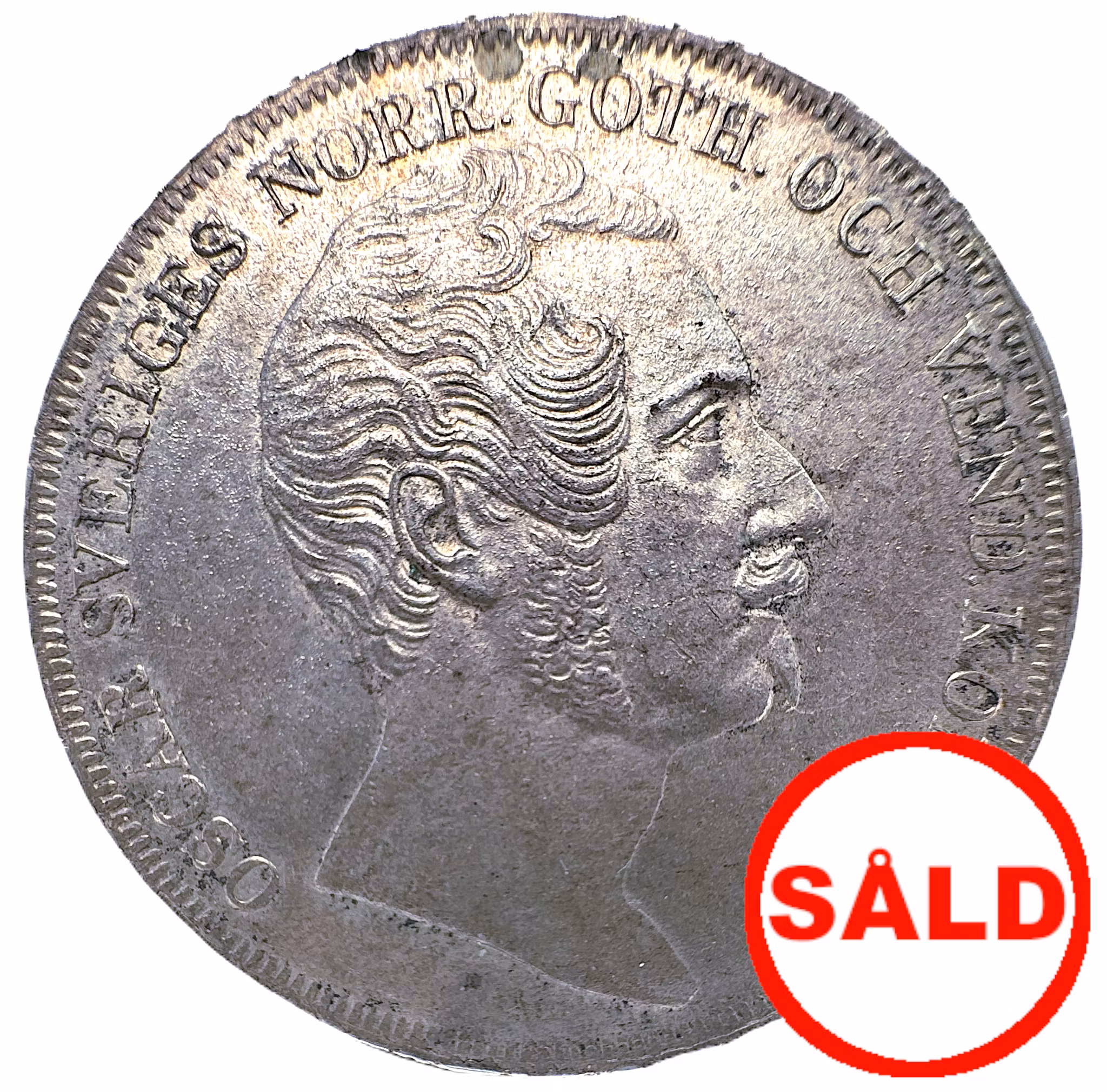 Oskar I - Riksdaler Specie 1844 - Första årtalet med brett huvud - Tilltalande exemplar