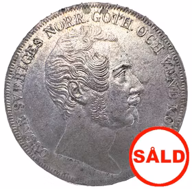 Oskar I - Riksdaler Specie 1844 - Första årtalet med brett huvud - Tilltalande exemplar