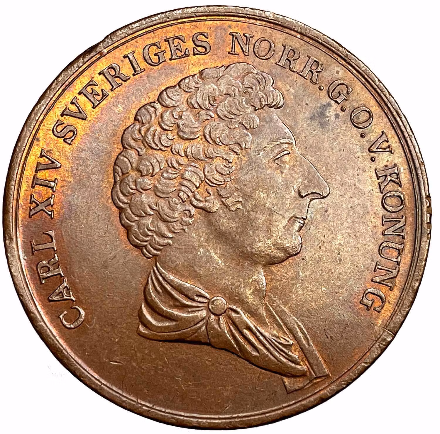 Karl XIV Johan 2 Skilling 1836 - Vackert exemplar