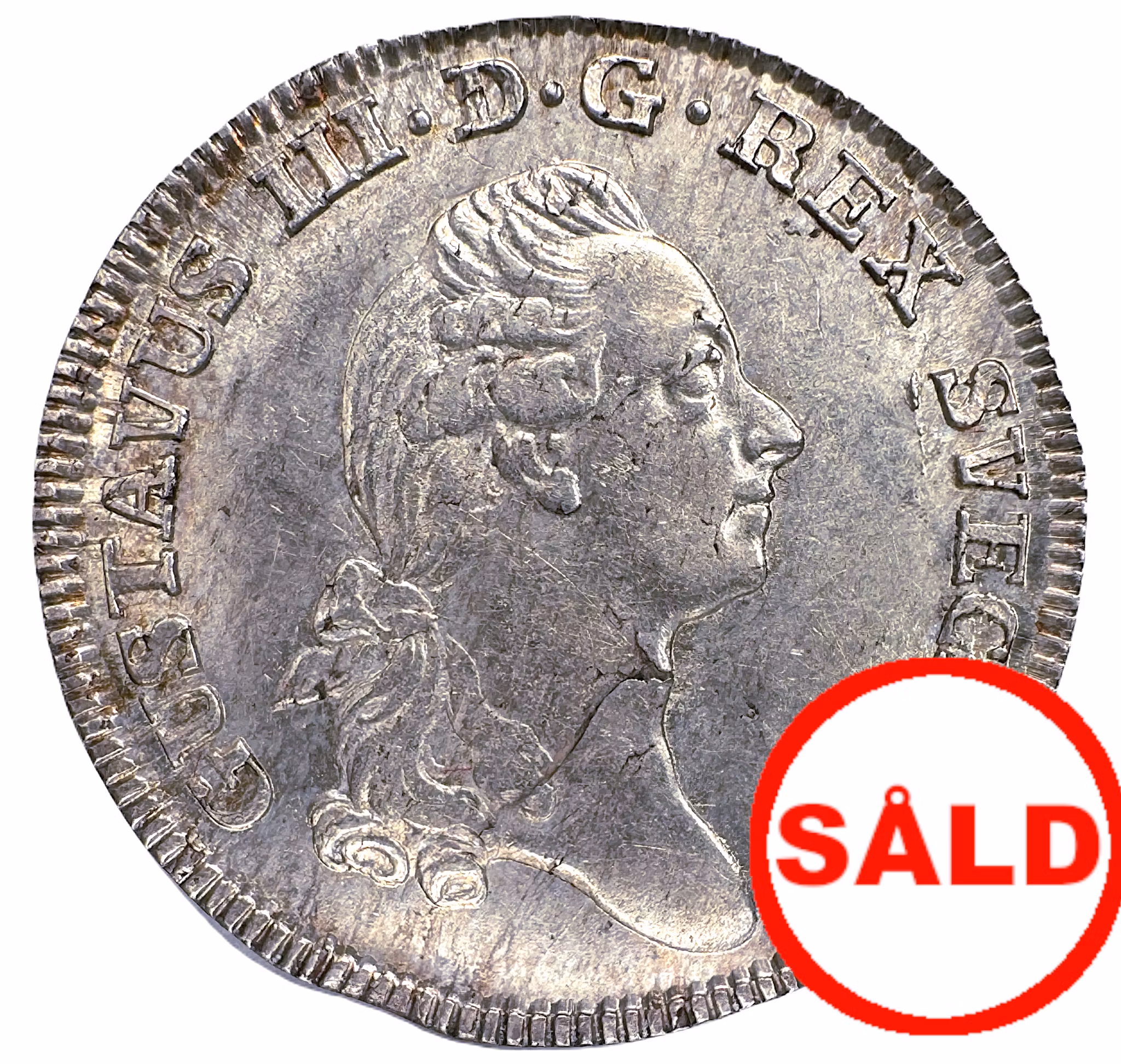 Gustav III - 1/6 Riksdaler/16 Öre SM 1777 - Vackert oslitet exemplar
