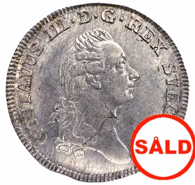 Gustav III - 1/6 Riksdaler/16 Öre SM 1777 - Vackert oslitet exemplar