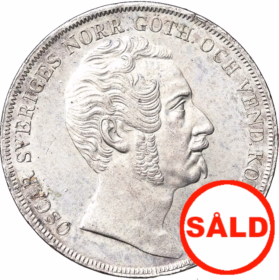 Oskar I - 1 Riksdaler Specie 1844 - Det första årtalet i vacker kvalitet - Reformkungen som formades av två världar