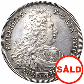 Fredrik I - Jubileumsriksdaler 1721 - Tilltalande exemplar med viss lyster