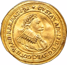 Gustav II Adolf - Nürnberg - Vacker gulddukat 1632