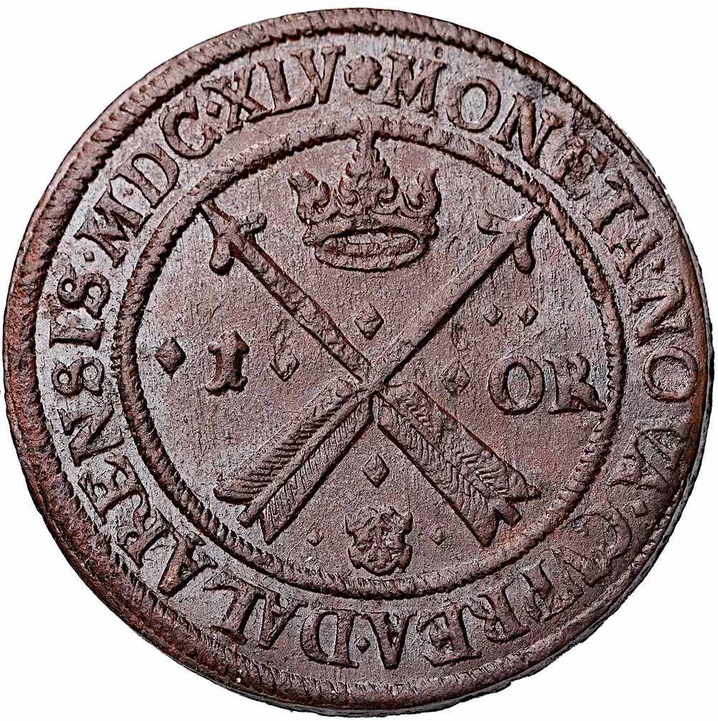 Kristina, Avesta – 1 Öre 1645 – PRAKTEXEMPLAR – Ett av de bästa kända exemplaren