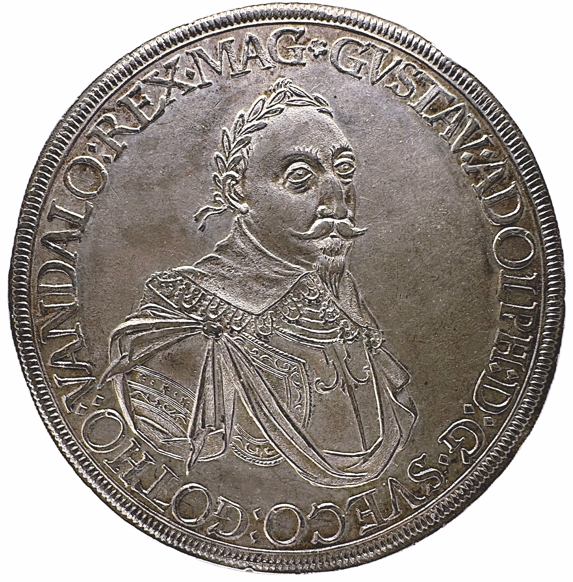 Gustav II Adolf, Augsburg - Mycket vackert exemplar med full präglingsglans