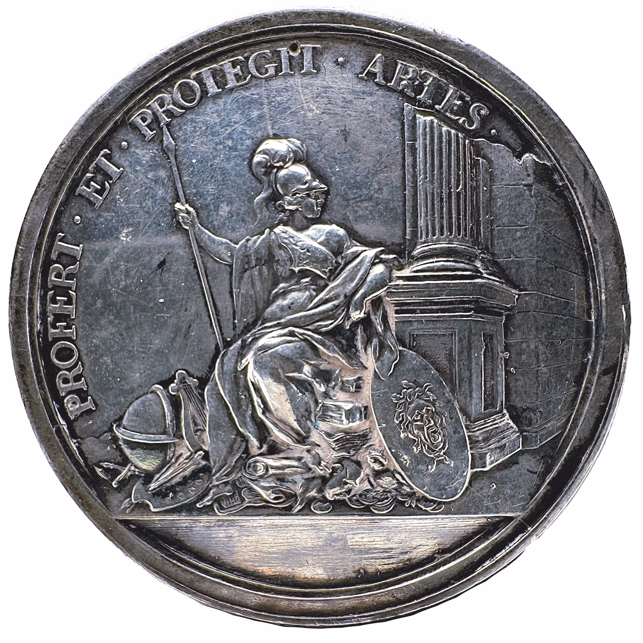 Nikodemus Tessin d.y. Silvermedalj 1728 - av J.C. Hedlinger