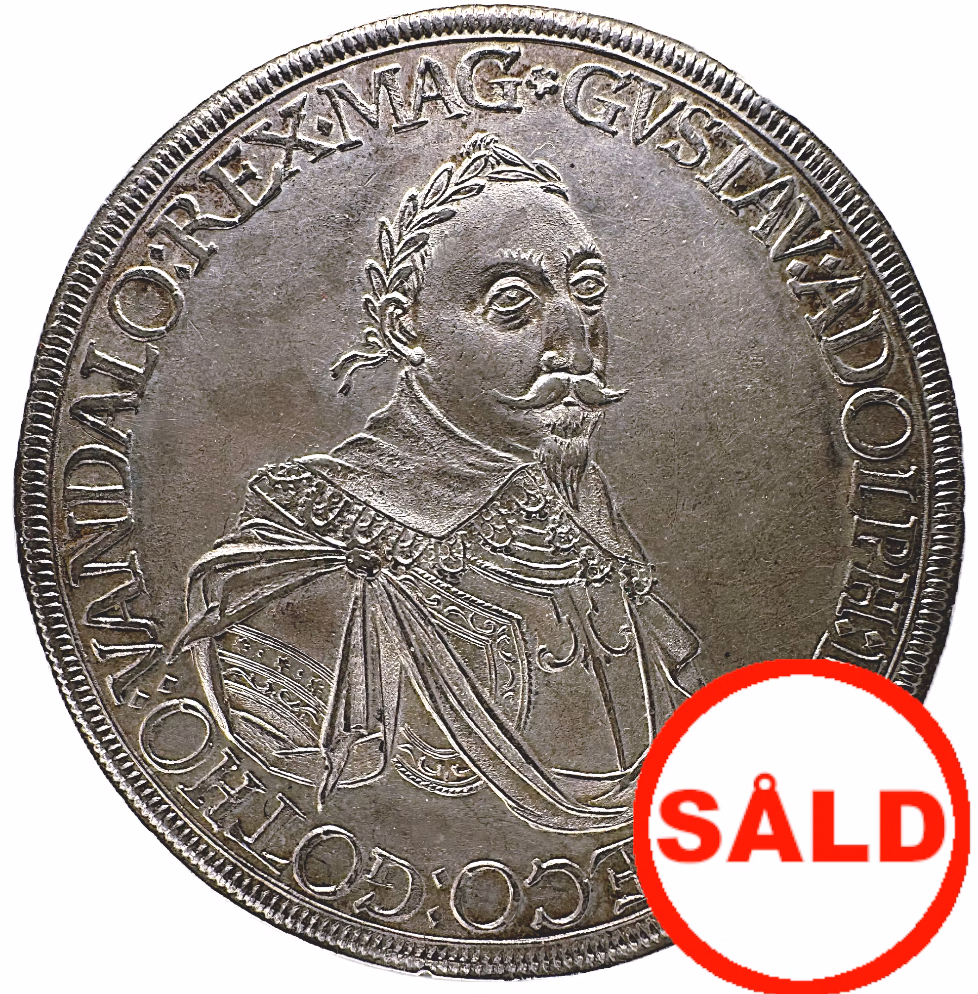 Gustav II Adolf, Augsburg - Mycket vackert exemplar med full präglingsglans