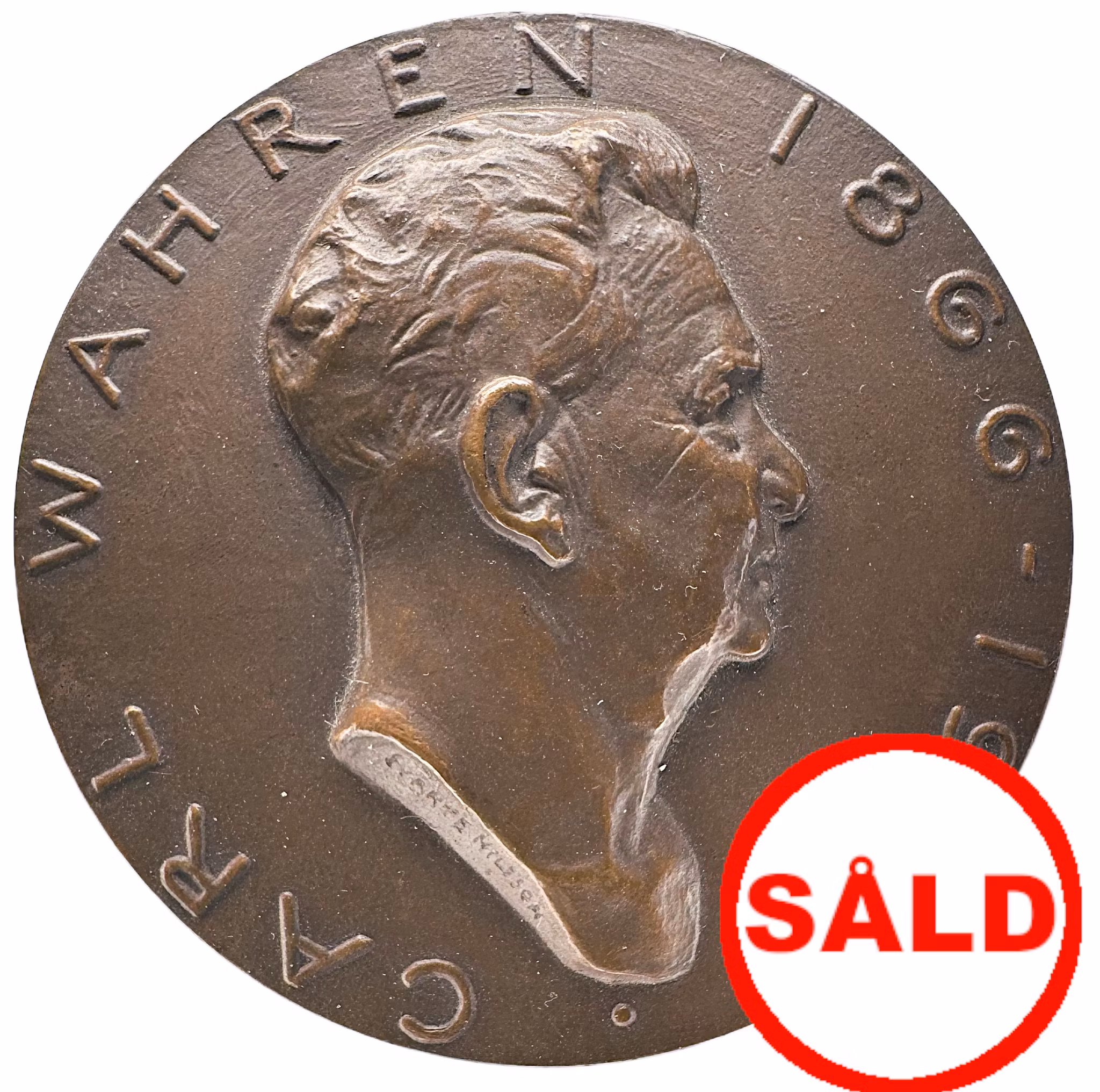 Carl Wahren (1866-1936) - Stor pampig bronsmedalj av Svante Nilsson