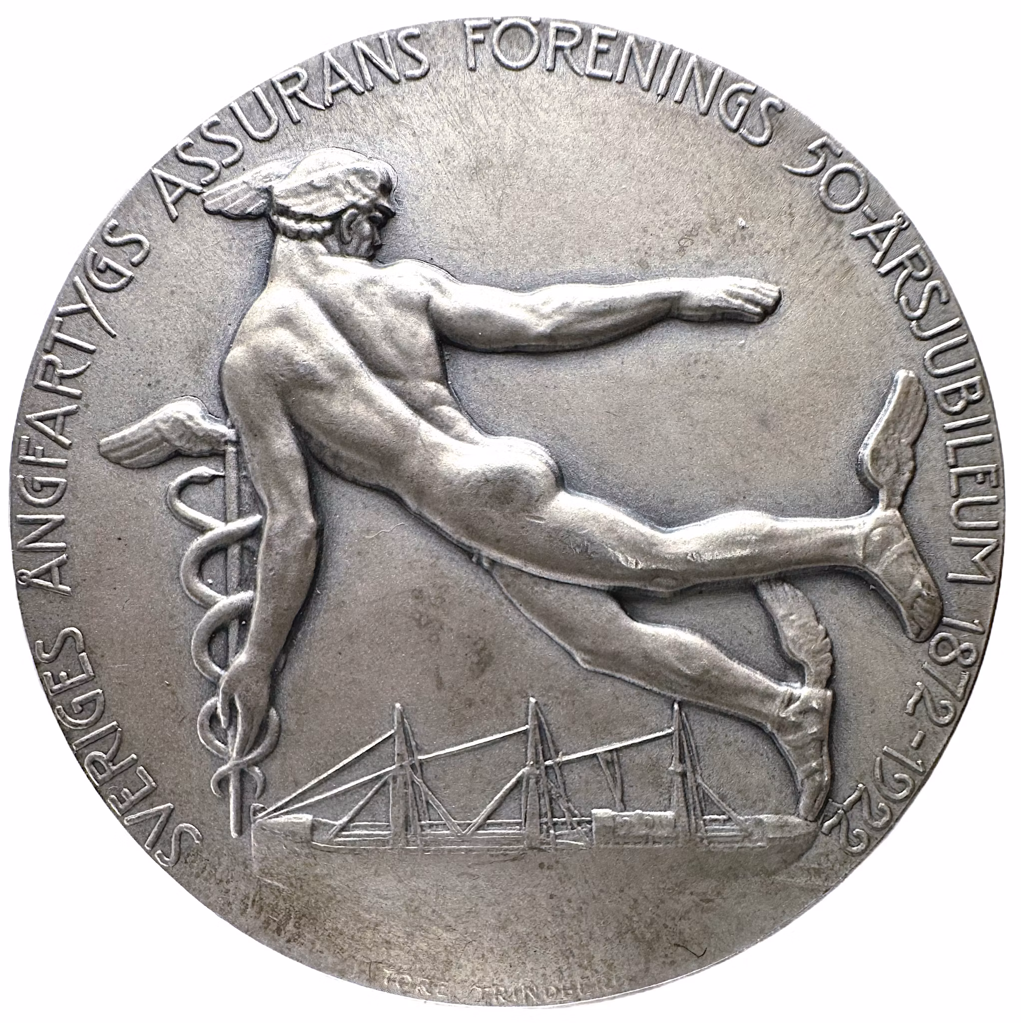 Sveriges Ångfartygs Assurans Förenings 50-årsjubileum 1922 av Tore Strindberg utdelad till Otto Hillerström