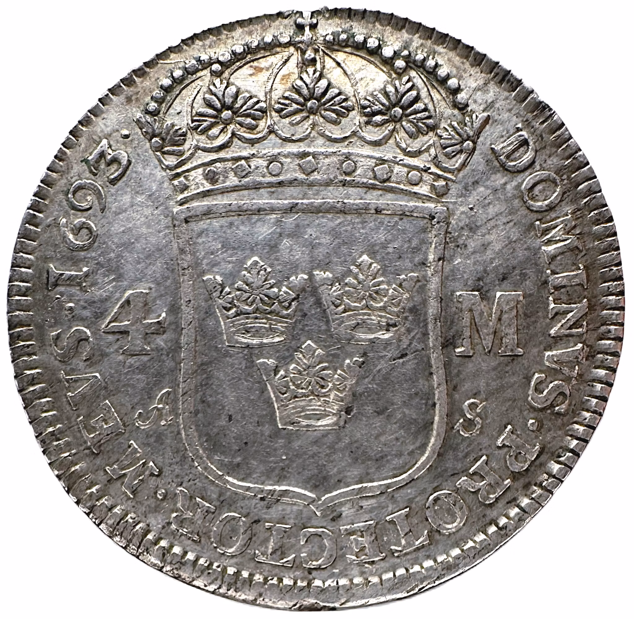 Karl XI - 4 Mark 1693/2 - Vackert exemplar med lyster