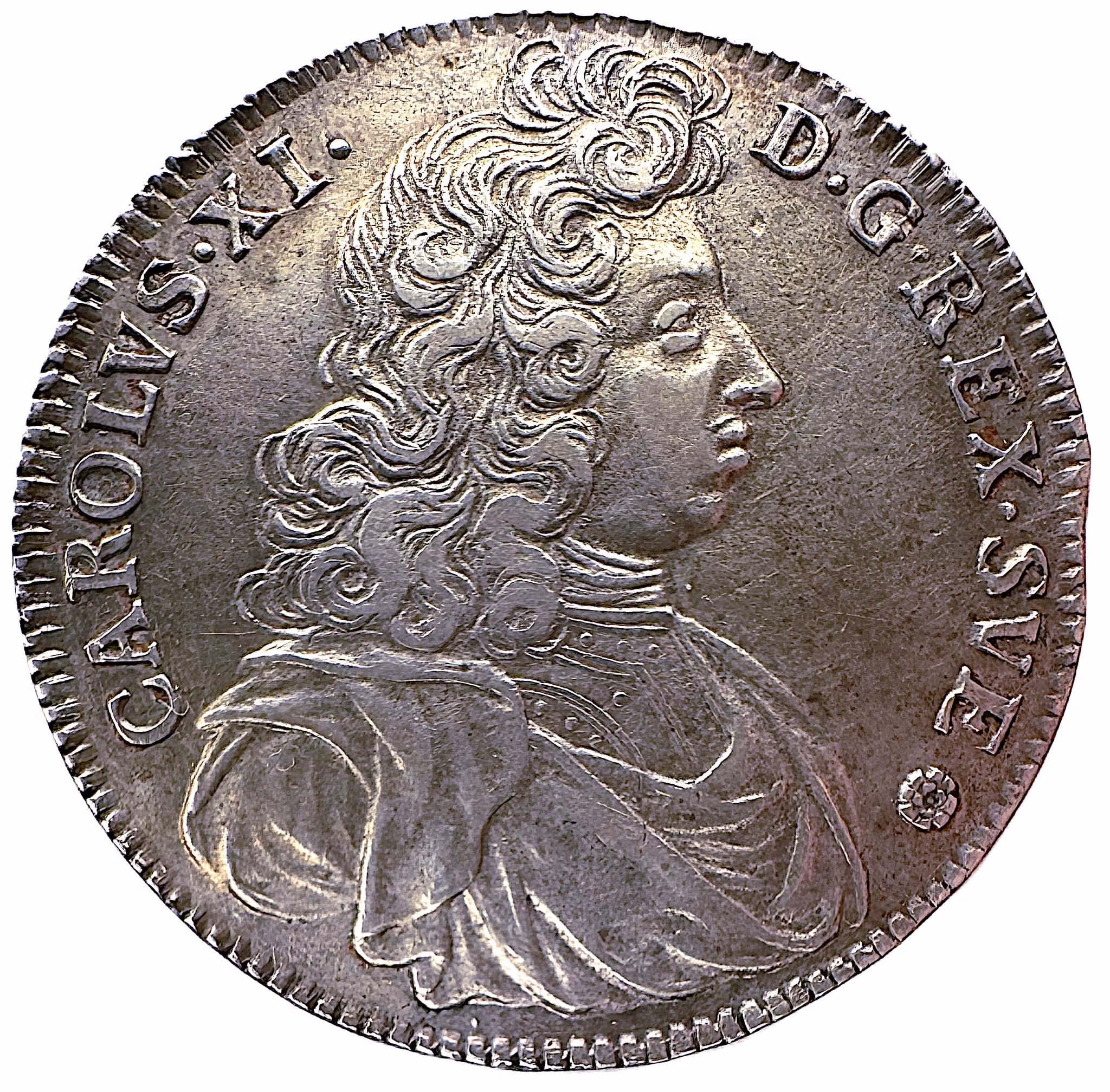 Karl XI - 4 Mark 1690 - Vackert exemplar med lyster
