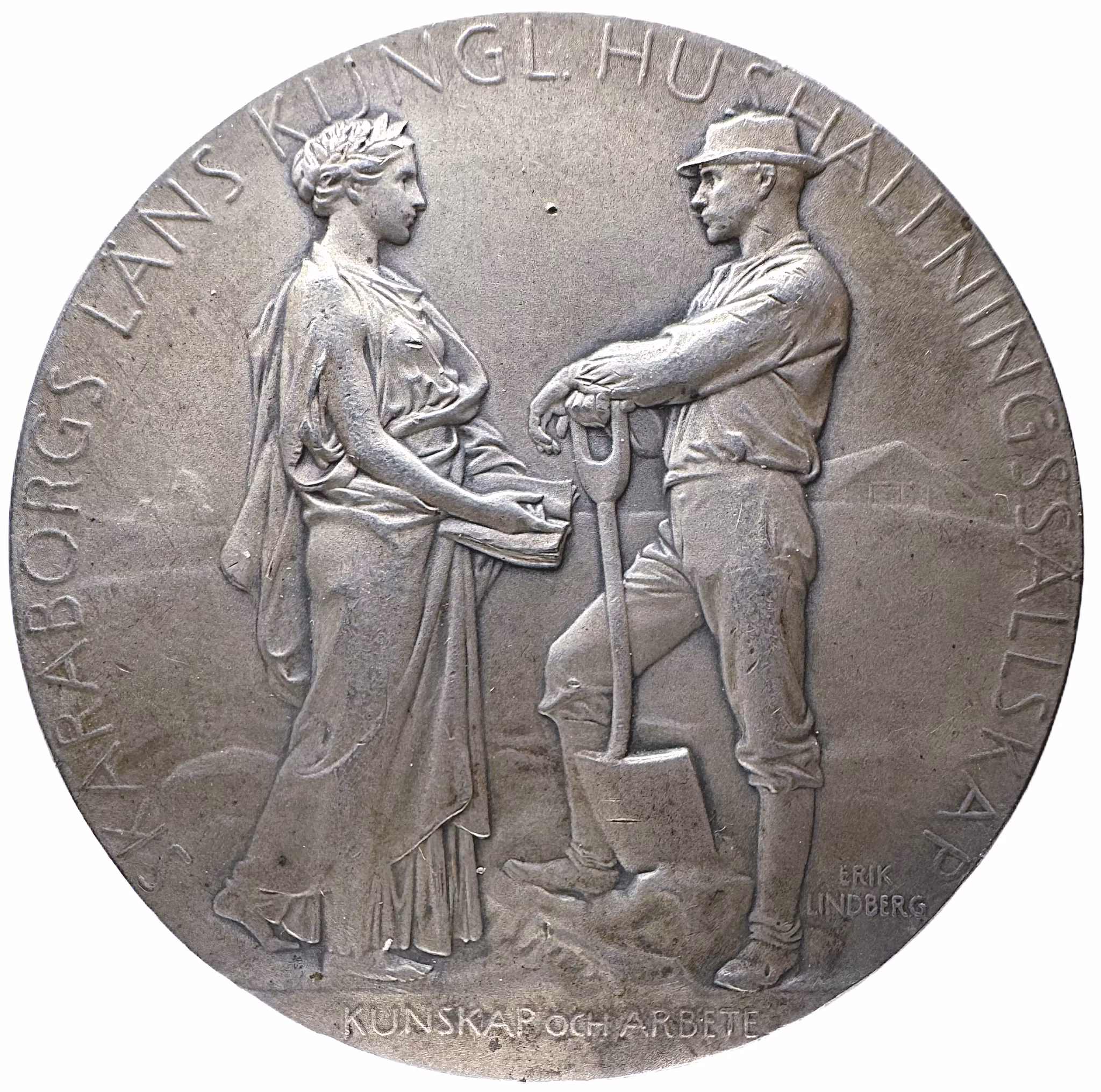 Skaraborgs läns kungliga hushållningssällskaps belöningsmedalj 1934 av Erik Lindberg