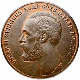 Oskar II - 2 Öre 1873 - Ett underbart exemplar med rödsprakande lyster