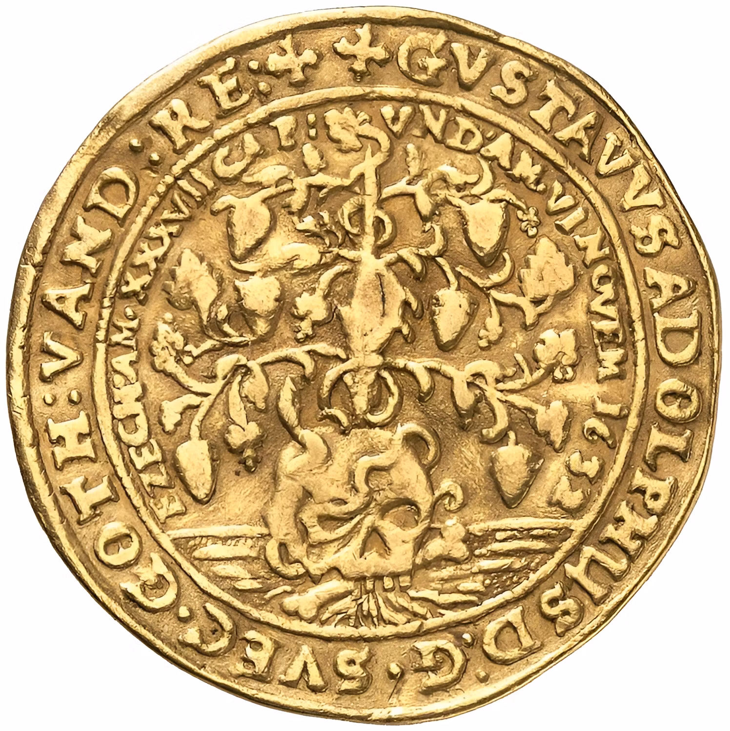 Gustav II Adolf – Begravningsmynt 1633 – 2 dukater i guld – Extremt sällsynt (RRR) – Det bästa av endast tre kända exemplar
