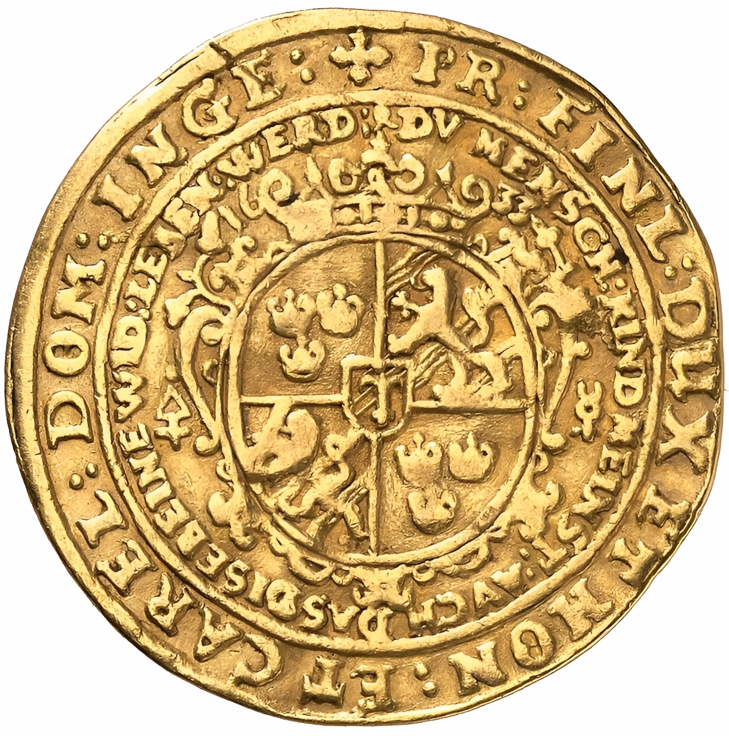 Gustav II Adolf – Begravningsmynt 1633 – 2 dukater i guld – Extremt sällsynt (RRR) – Det bästa av endast tre kända exemplar