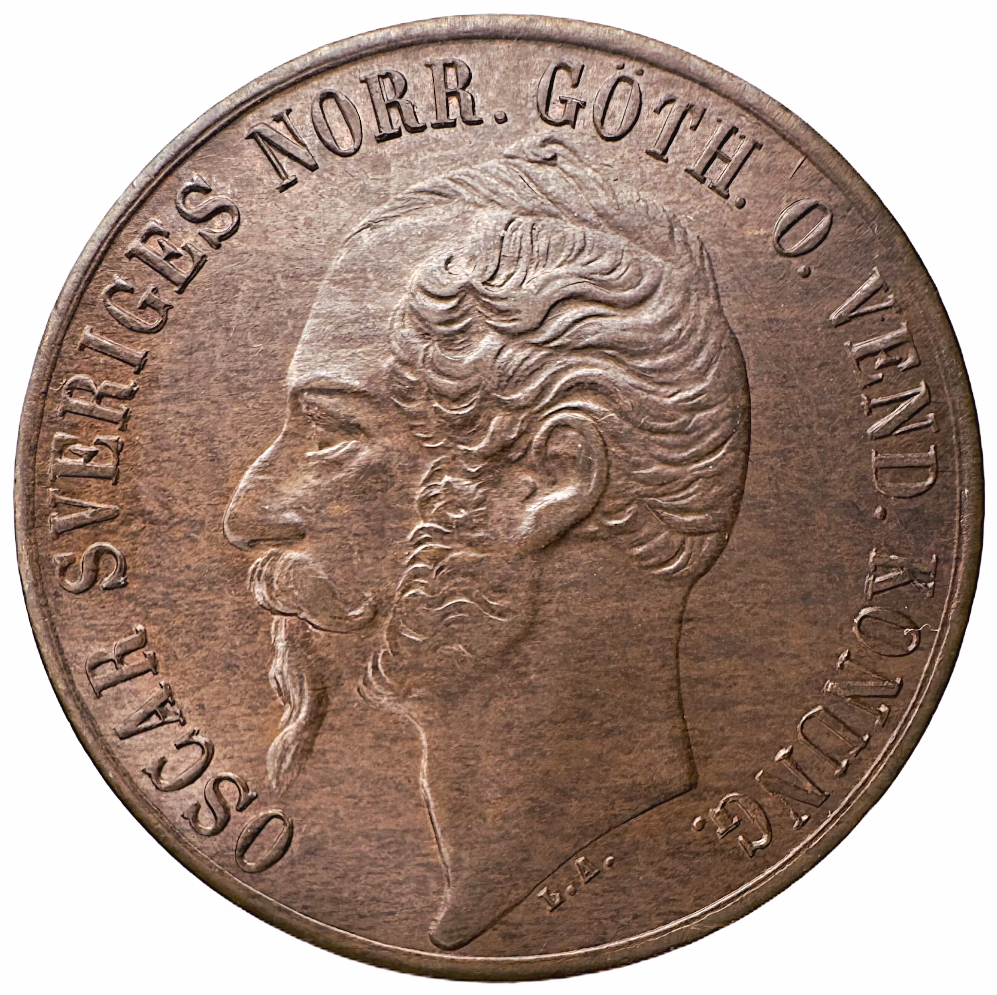 Oskar I - 5 Öre 1857 - Vackert exemplar